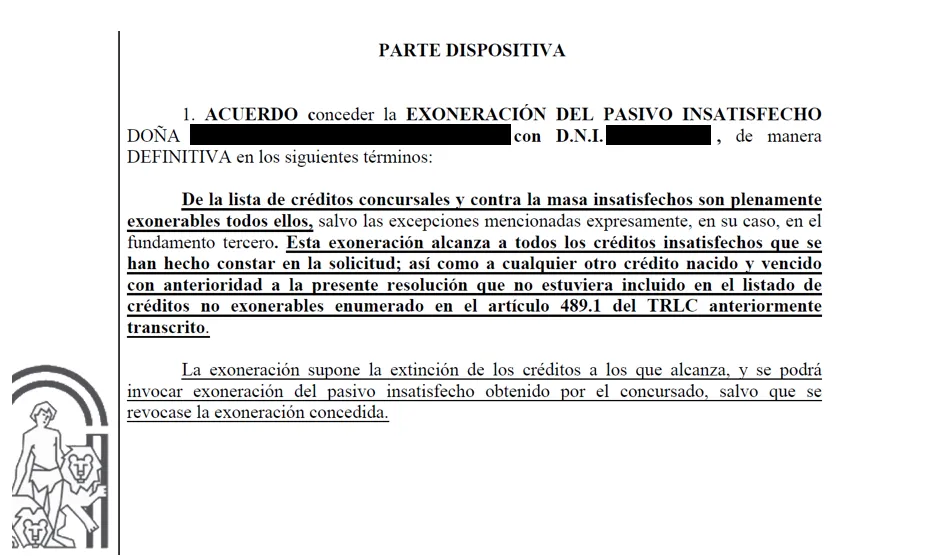 resolucion judicial ley segunda oportunidad malaga